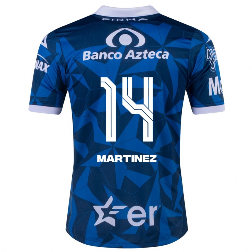 Kinder Fußball Samantha Martínez #14 Blau Auswärtstrikot Trikot 2023/24 T-Shirt Luxemburg