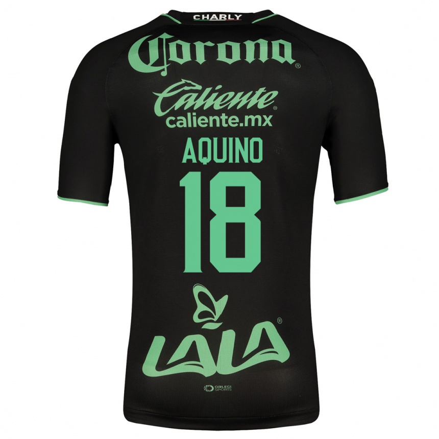 Kinder Fußball Pedro Aquino #18 Schwarz Auswärtstrikot Trikot 2023/24 T-Shirt Luxemburg