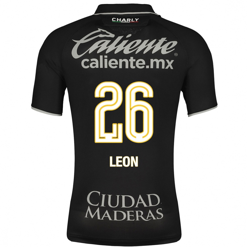 Kinder Fußball Armando León #26 Schwarz Auswärtstrikot Trikot 2023/24 T-Shirt Luxemburg