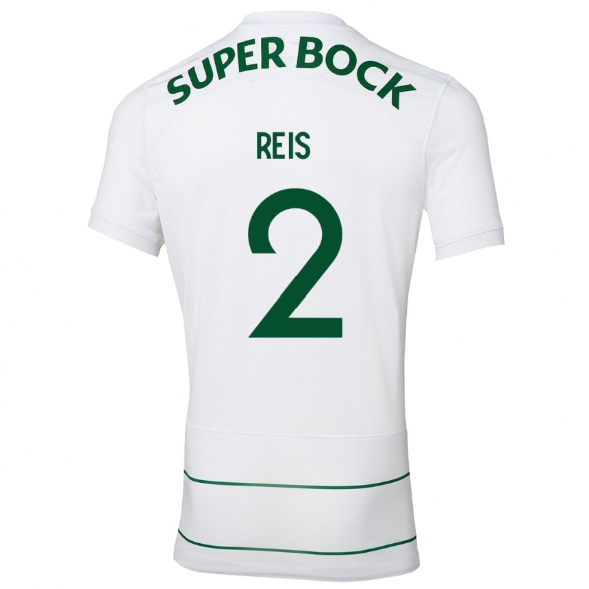 Kinder Fußball Matheus Reis #2 Weiß Auswärtstrikot Trikot 2023/24 T-Shirt Luxemburg