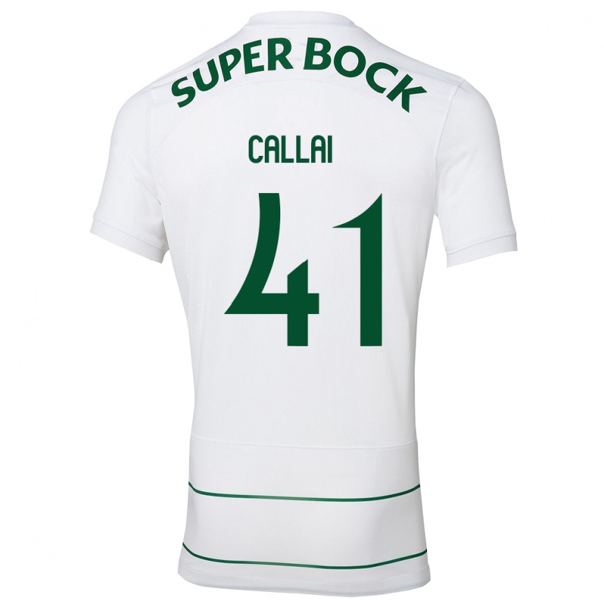 Kinder Fußball Diego Callai #41 Weiß Auswärtstrikot Trikot 2023/24 T-Shirt Luxemburg