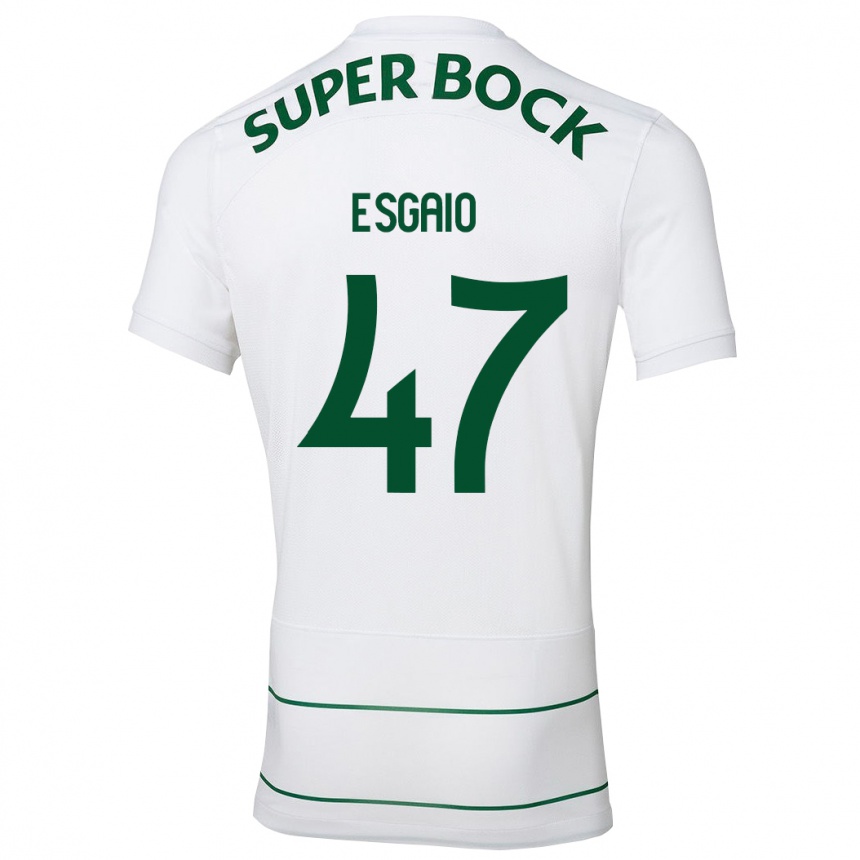 Kinder Fußball Ricardo Esgaio #47 Weiß Auswärtstrikot Trikot 2023/24 T-Shirt Luxemburg