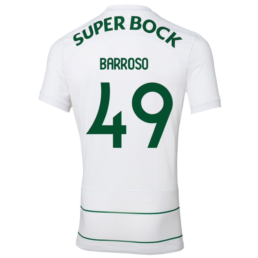 Kinder Fußball Leonardo Barroso #49 Weiß Auswärtstrikot Trikot 2023/24 T-Shirt Luxemburg