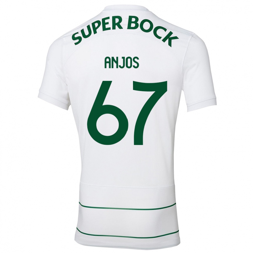 Kinder Fußball Lucas Anjos #67 Weiß Auswärtstrikot Trikot 2023/24 T-Shirt Luxemburg