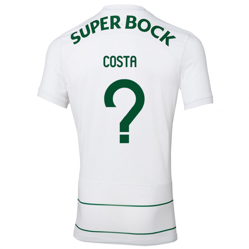 Kinder Fußball Daniel Costa #0 Weiß Auswärtstrikot Trikot 2023/24 T-Shirt Luxemburg