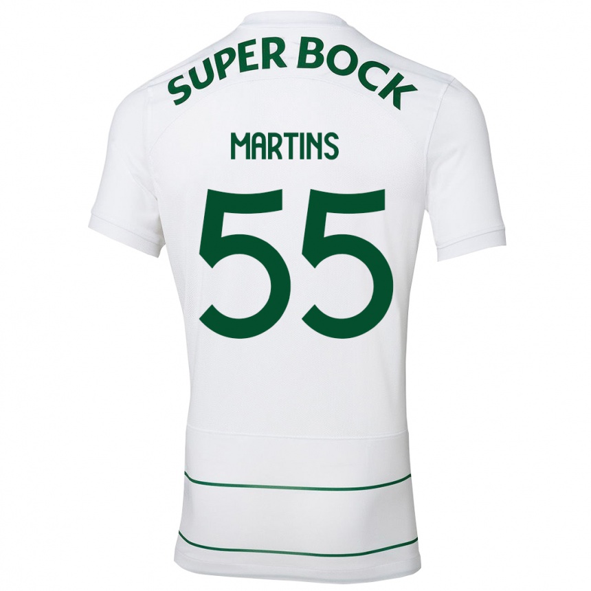 Kinder Fußball Carolina Martins #55 Weiß Auswärtstrikot Trikot 2023/24 T-Shirt Luxemburg