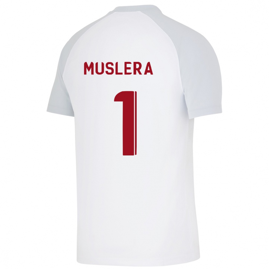 Kinder Fußball Fernando Muslera #1 Weiß Auswärtstrikot Trikot 2023/24 T-Shirt Luxemburg