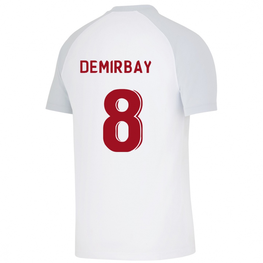 Kinder Fußball Kerem Demirbay #8 Weiß Auswärtstrikot Trikot 2023/24 T-Shirt Luxemburg