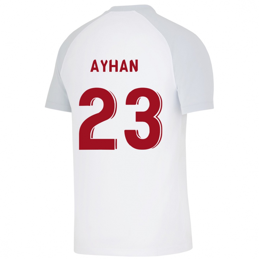 Kinder Fußball Kaan Ayhan #23 Weiß Auswärtstrikot Trikot 2023/24 T-Shirt Luxemburg