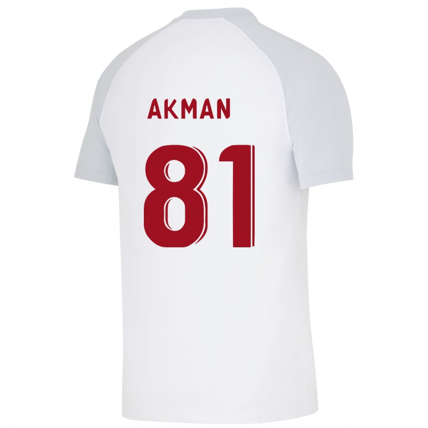 Kinder Fußball Hamza Akman #81 Weiß Auswärtstrikot Trikot 2023/24 T-Shirt Luxemburg