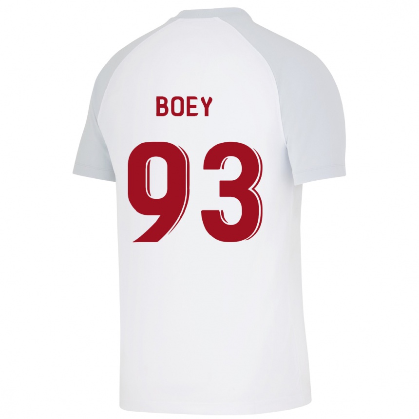 Kinder Fußball Sacha Boey #93 Weiß Auswärtstrikot Trikot 2023/24 T-Shirt Luxemburg