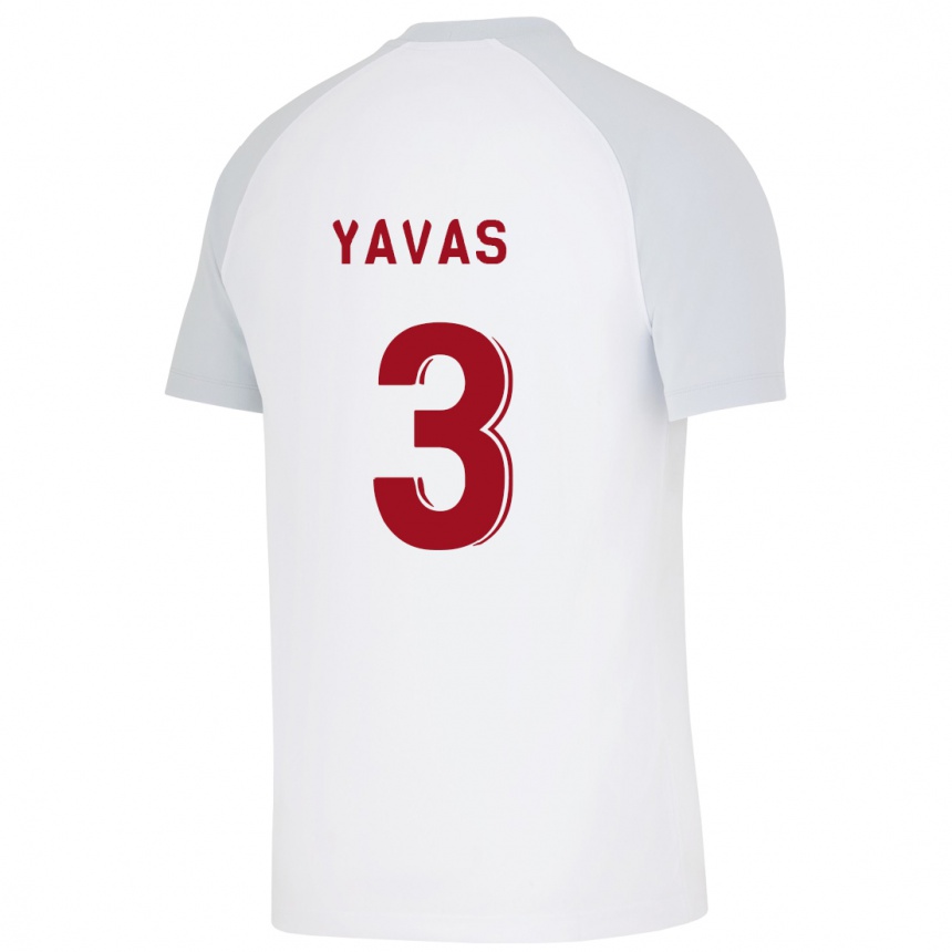 Kinder Fußball Arda Yavas #3 Weiß Auswärtstrikot Trikot 2023/24 T-Shirt Luxemburg