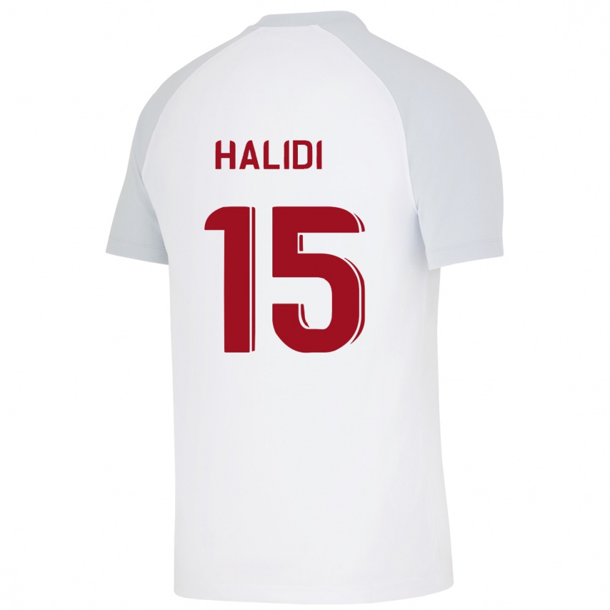 Kinder Fußball Isa Halidi #15 Weiß Auswärtstrikot Trikot 2023/24 T-Shirt Luxemburg