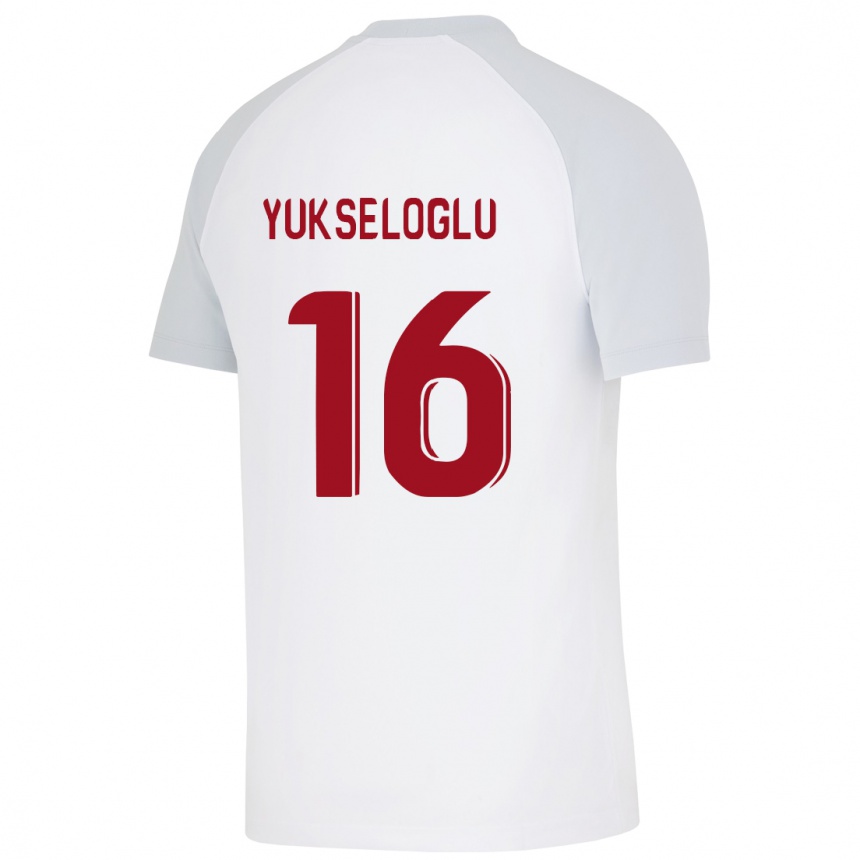 Kinder Fußball Ayaz Yükseloğlu #16 Weiß Auswärtstrikot Trikot 2023/24 T-Shirt Luxemburg