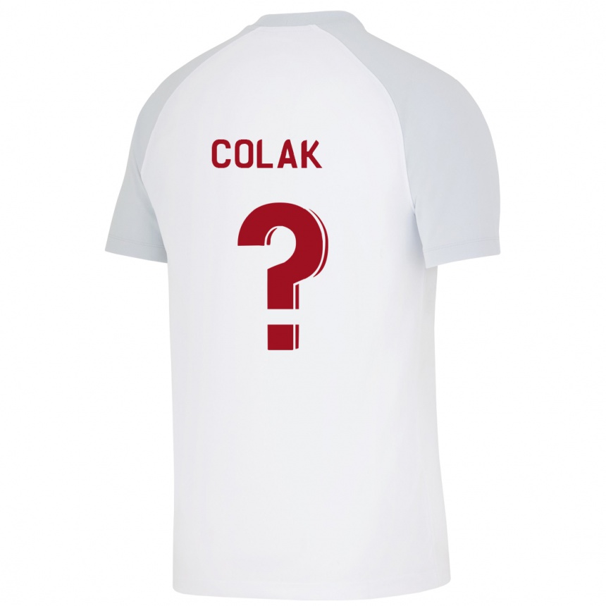 Kinder Fußball Yiğit Çolak #0 Weiß Auswärtstrikot Trikot 2023/24 T-Shirt Luxemburg