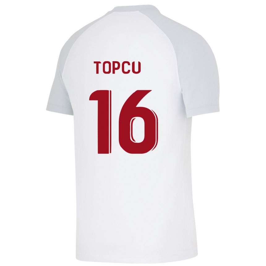 Kinder Fußball Ebru Topçu #16 Weiß Auswärtstrikot Trikot 2023/24 T-Shirt Luxemburg