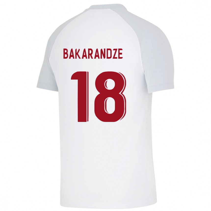 Kinder Fußball Kristina Bakarandze #18 Weiß Auswärtstrikot Trikot 2023/24 T-Shirt Luxemburg