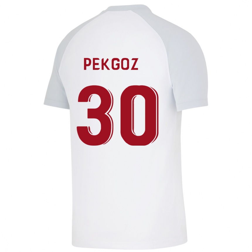 Kinder Fußball Berra Pekgöz #30 Weiß Auswärtstrikot Trikot 2023/24 T-Shirt Luxemburg