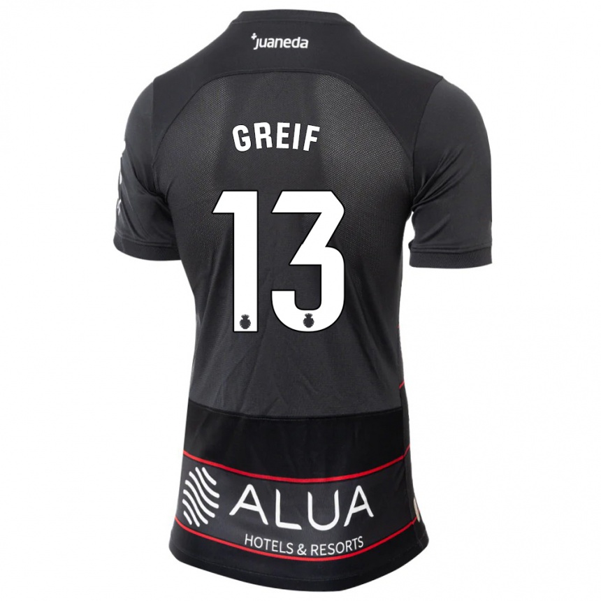 Kinder Fußball Dominik Greif #13 Schwarz Auswärtstrikot Trikot 2023/24 T-Shirt Luxemburg