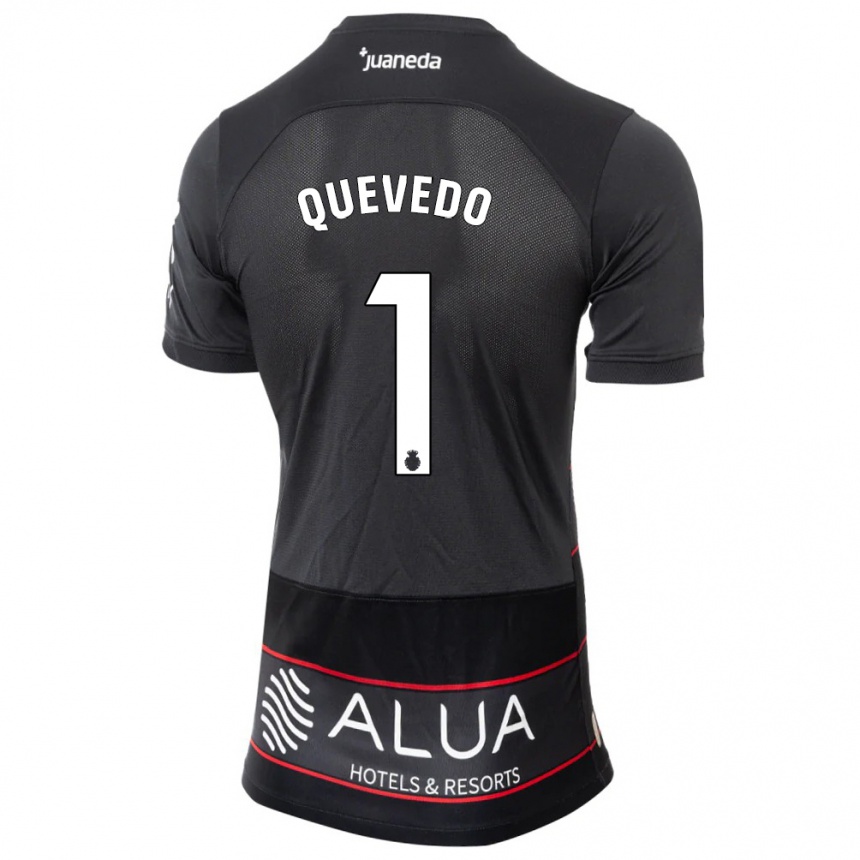 Kinder Fußball Alex Quevedo #1 Schwarz Auswärtstrikot Trikot 2023/24 T-Shirt Luxemburg