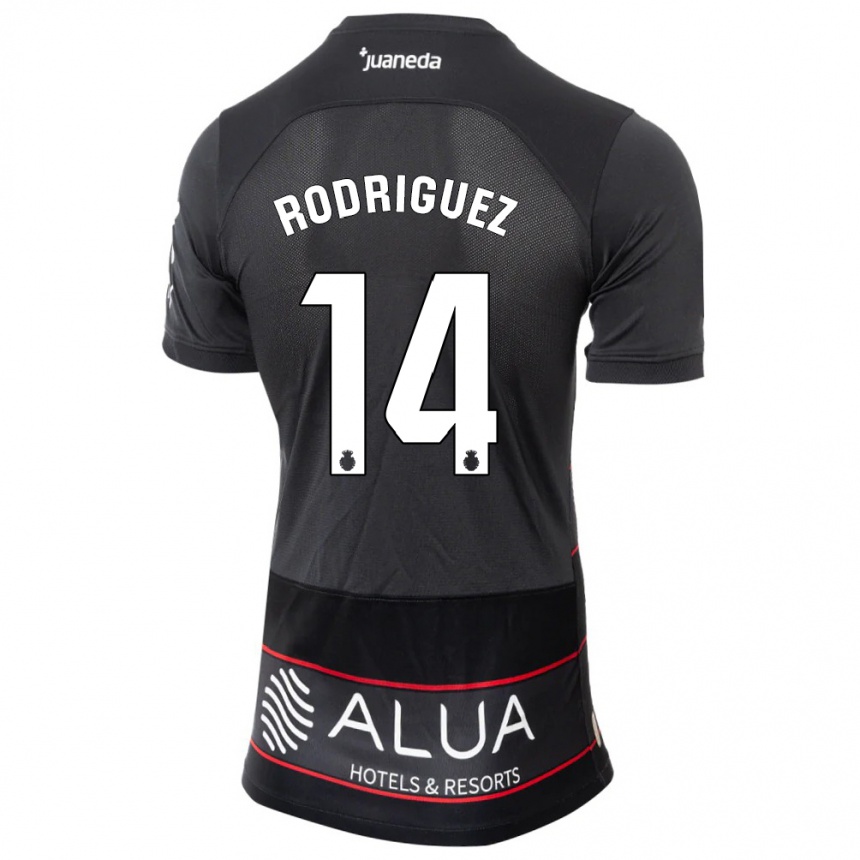 Kinder Fußball Diego Rodríguez #14 Schwarz Auswärtstrikot Trikot 2023/24 T-Shirt Luxemburg