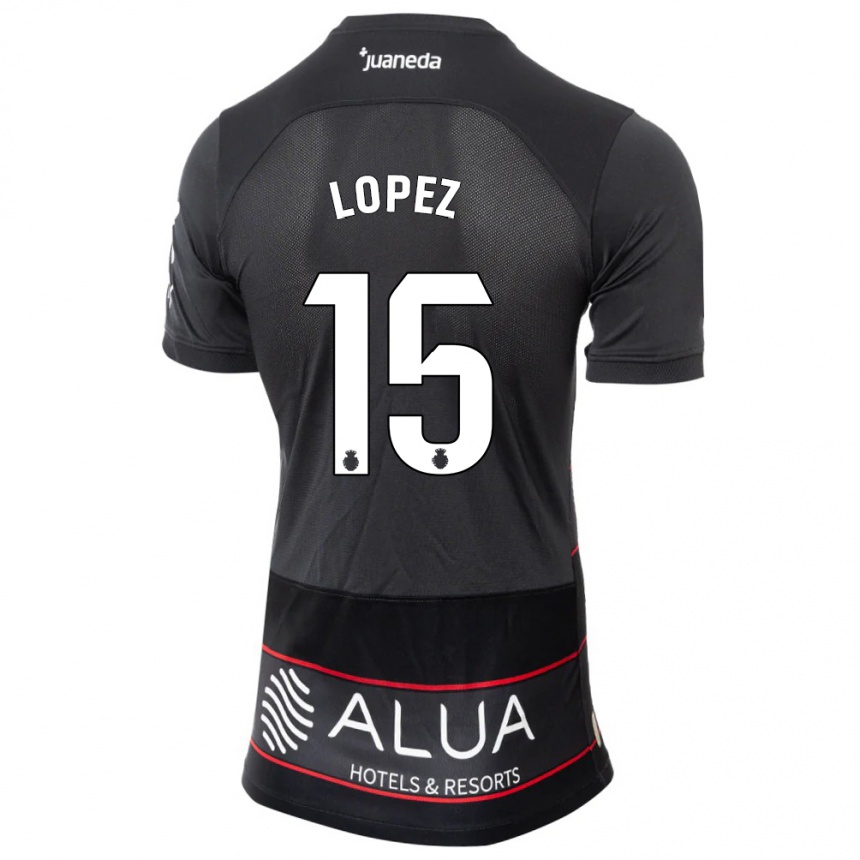 Kinder Fußball Marc López #15 Schwarz Auswärtstrikot Trikot 2023/24 T-Shirt Luxemburg