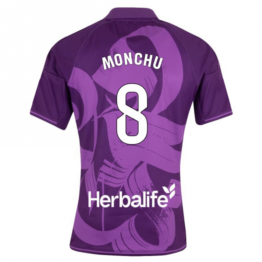 Kinder Fußball Monchu #8 Violett Auswärtstrikot Trikot 2023/24 T-Shirt Luxemburg