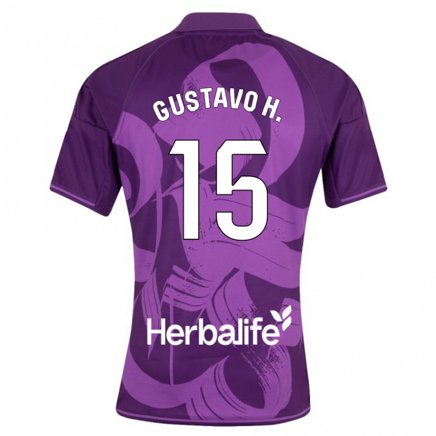 Kinder Fußball Gustavo Henrique #15 Violett Auswärtstrikot Trikot 2023/24 T-Shirt Luxemburg