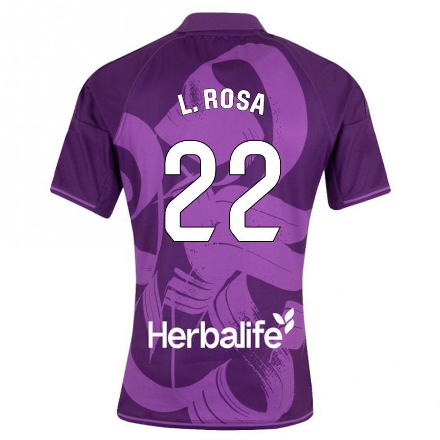 Kinder Fußball Lucas Rosa #22 Violett Auswärtstrikot Trikot 2023/24 T-Shirt Luxemburg