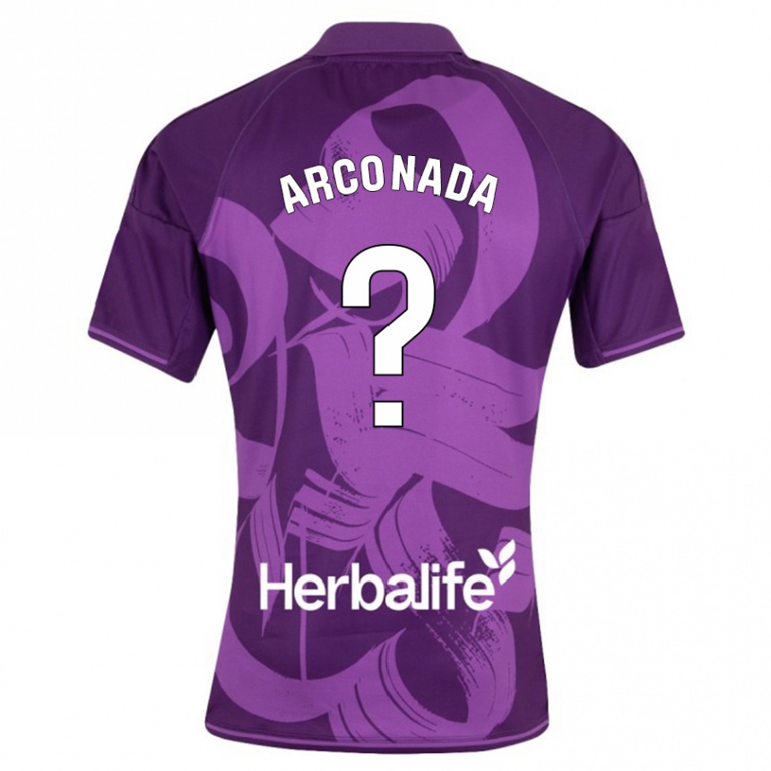 Kinder Fußball Diego Arconada #0 Violett Auswärtstrikot Trikot 2023/24 T-Shirt Luxemburg