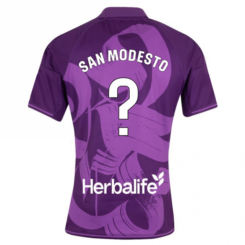 Kinder Fußball Hugo San Modesto #0 Violett Auswärtstrikot Trikot 2023/24 T-Shirt Luxemburg