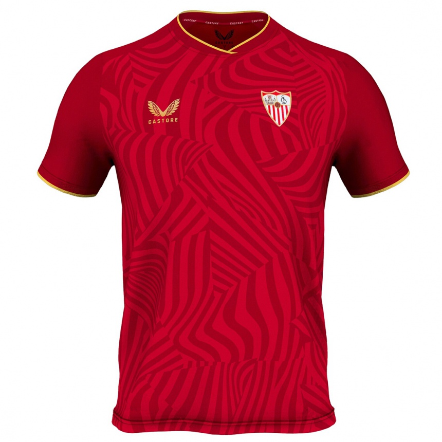 Kinder Fußball Sergio Ramos #4 Rot Auswärtstrikot Trikot 2023/24 T-Shirt Luxemburg