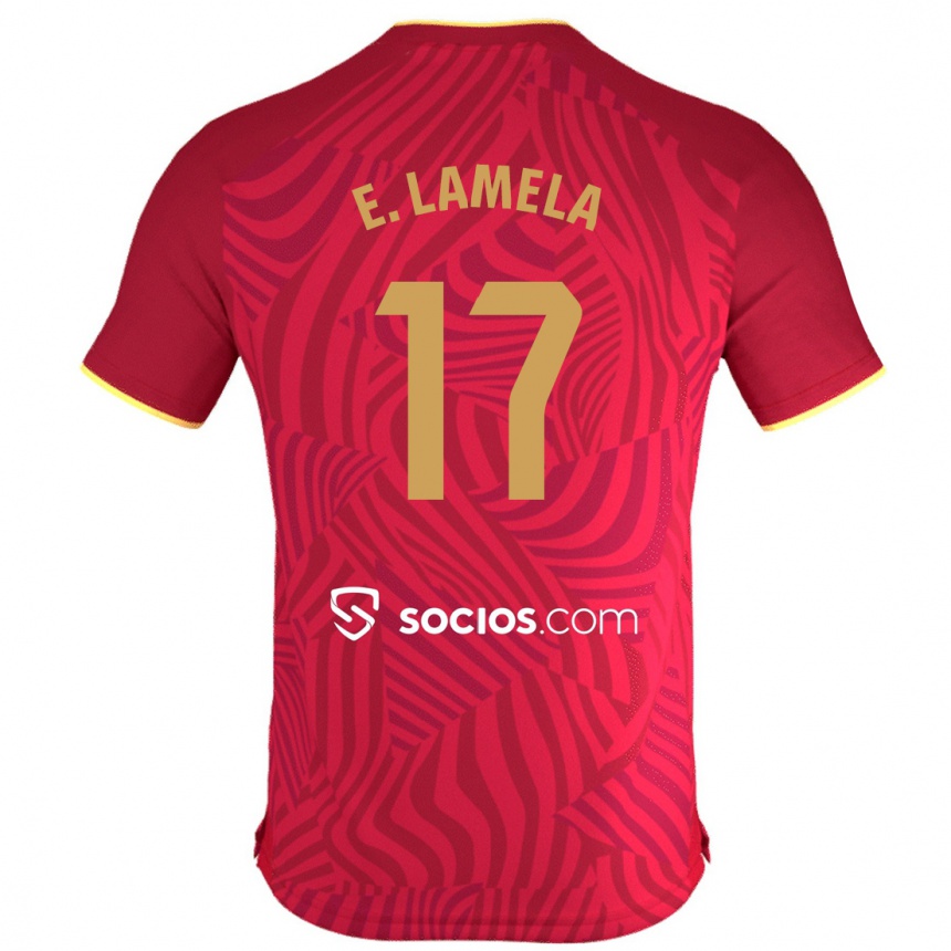 Kinder Fußball Erik Lamela #17 Rot Auswärtstrikot Trikot 2023/24 T-Shirt Luxemburg