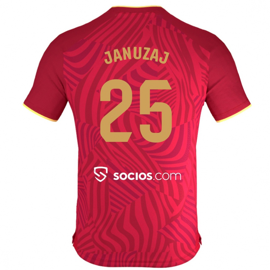 Kinder Fußball Adnan Januzaj #25 Rot Auswärtstrikot Trikot 2023/24 T-Shirt Luxemburg