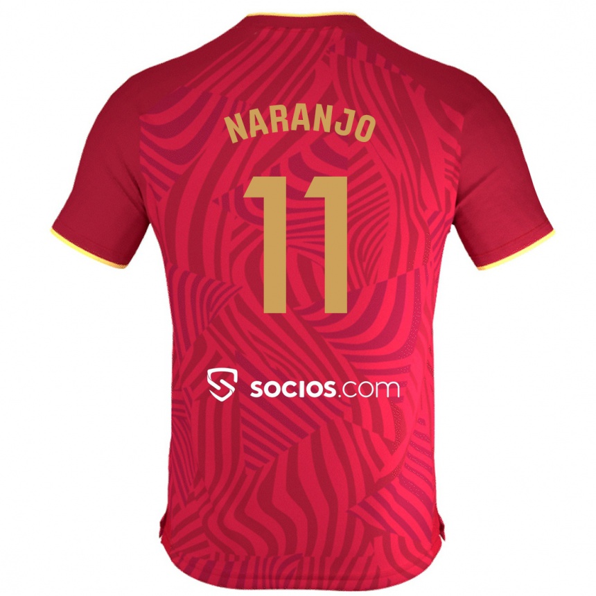 Kinder Fußball Mario Naranjo #11 Rot Auswärtstrikot Trikot 2023/24 T-Shirt Luxemburg