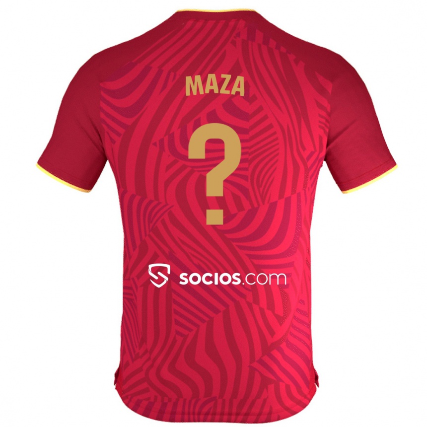 Kinder Fußball Manuel Maza #0 Rot Auswärtstrikot Trikot 2023/24 T-Shirt Luxemburg