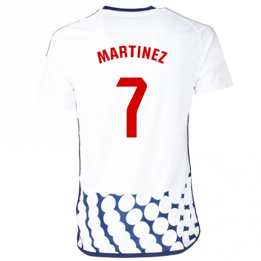 Kinder Fußball Gabri Martínez #7 Weiß Auswärtstrikot Trikot 2023/24 T-Shirt Luxemburg