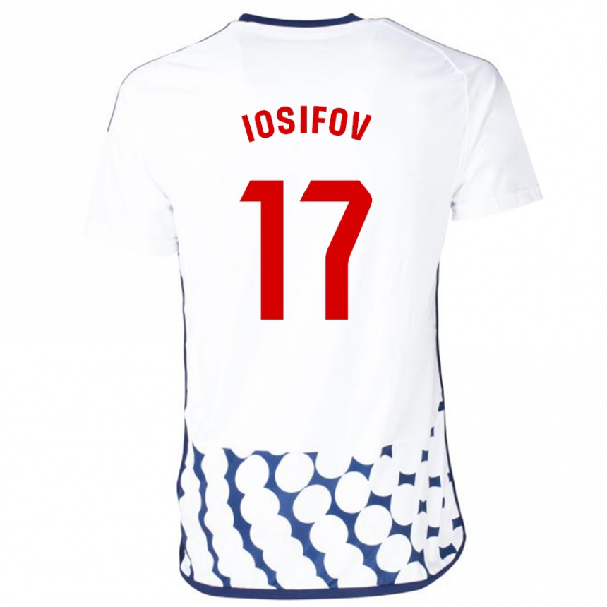 Kinder Fußball Nikita Iosifov #17 Weiß Auswärtstrikot Trikot 2023/24 T-Shirt Luxemburg