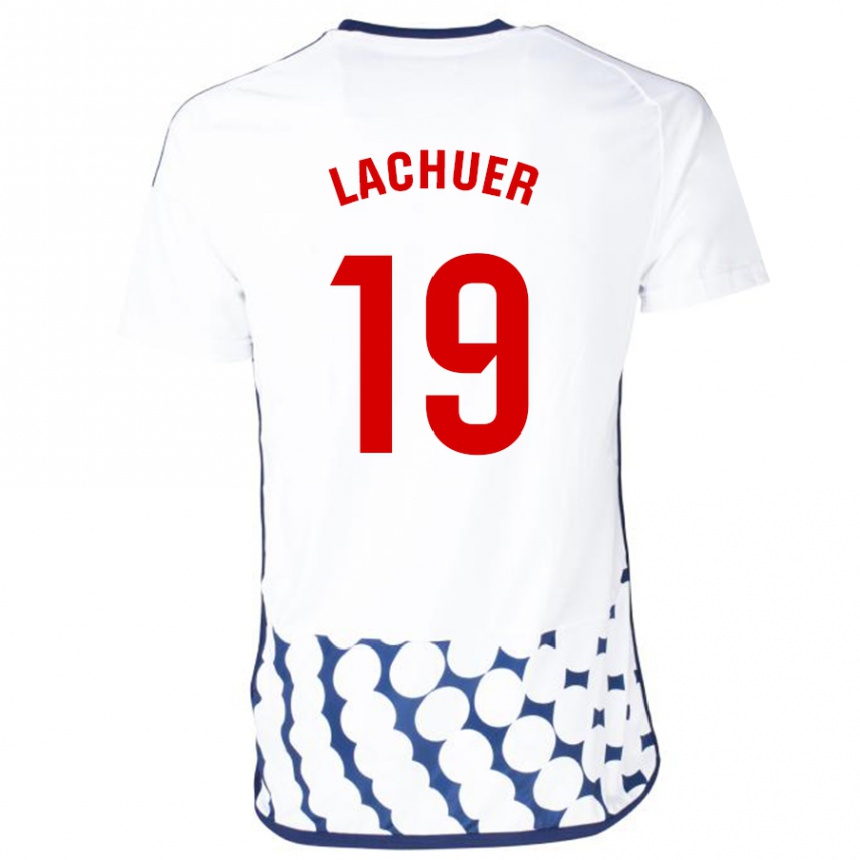 Kinder Fußball Mathis Lachuer #19 Weiß Auswärtstrikot Trikot 2023/24 T-Shirt Luxemburg