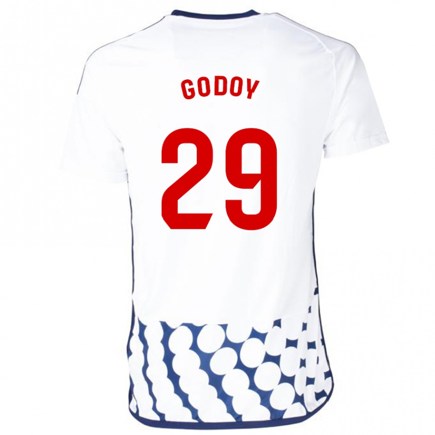 Kinder Fußball Alan Godoy #29 Weiß Auswärtstrikot Trikot 2023/24 T-Shirt Luxemburg