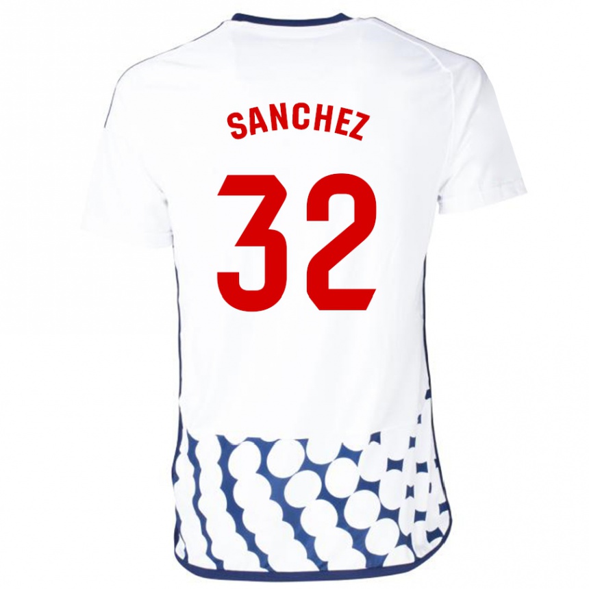 Kinder Fußball Rubén Sánchez #32 Weiß Auswärtstrikot Trikot 2023/24 T-Shirt Luxemburg