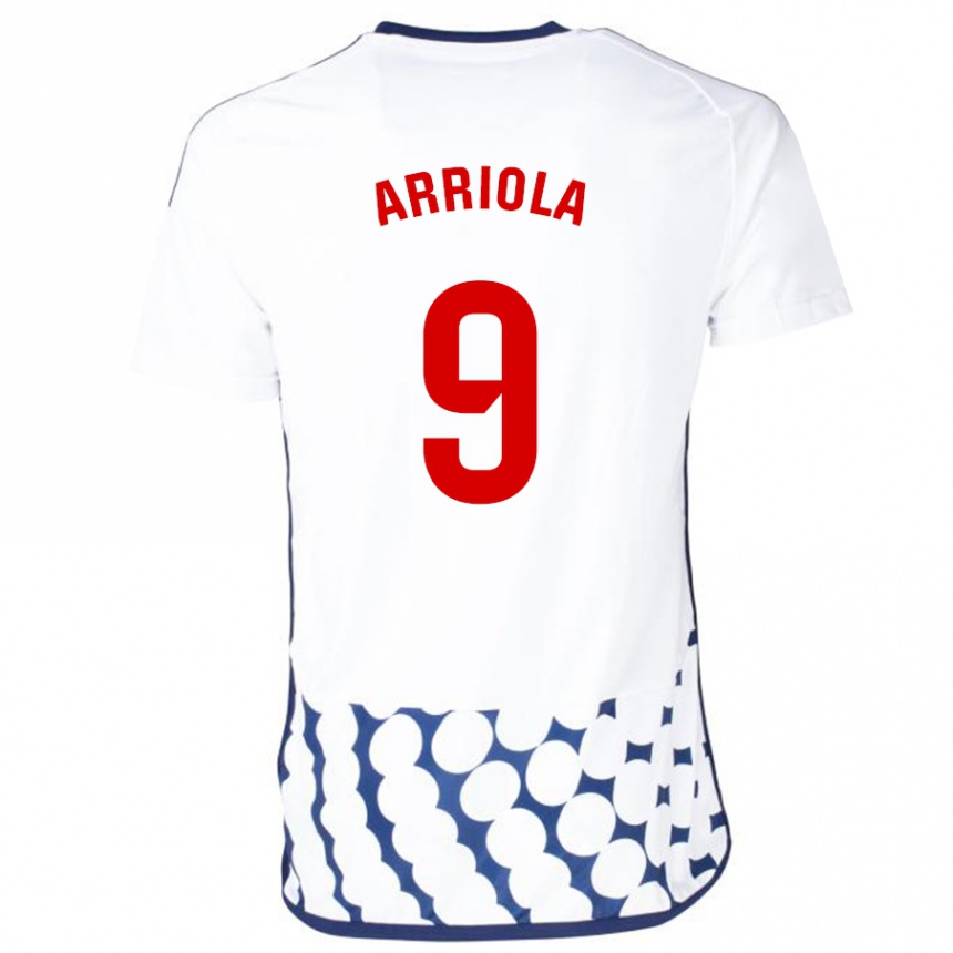 Kinder Fußball Marcos Arriola #9 Weiß Auswärtstrikot Trikot 2023/24 T-Shirt Luxemburg