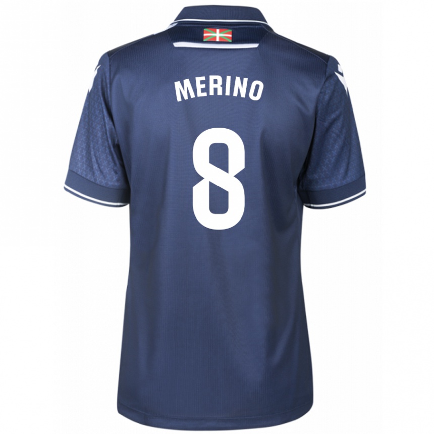 Kinder Fußball Mikel Merino #8 Marine Auswärtstrikot Trikot 2023/24 T-Shirt Luxemburg