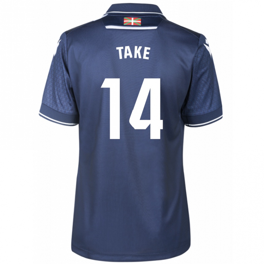 Kinder Fußball Takefusa Kubo #14 Marine Auswärtstrikot Trikot 2023/24 T-Shirt Luxemburg