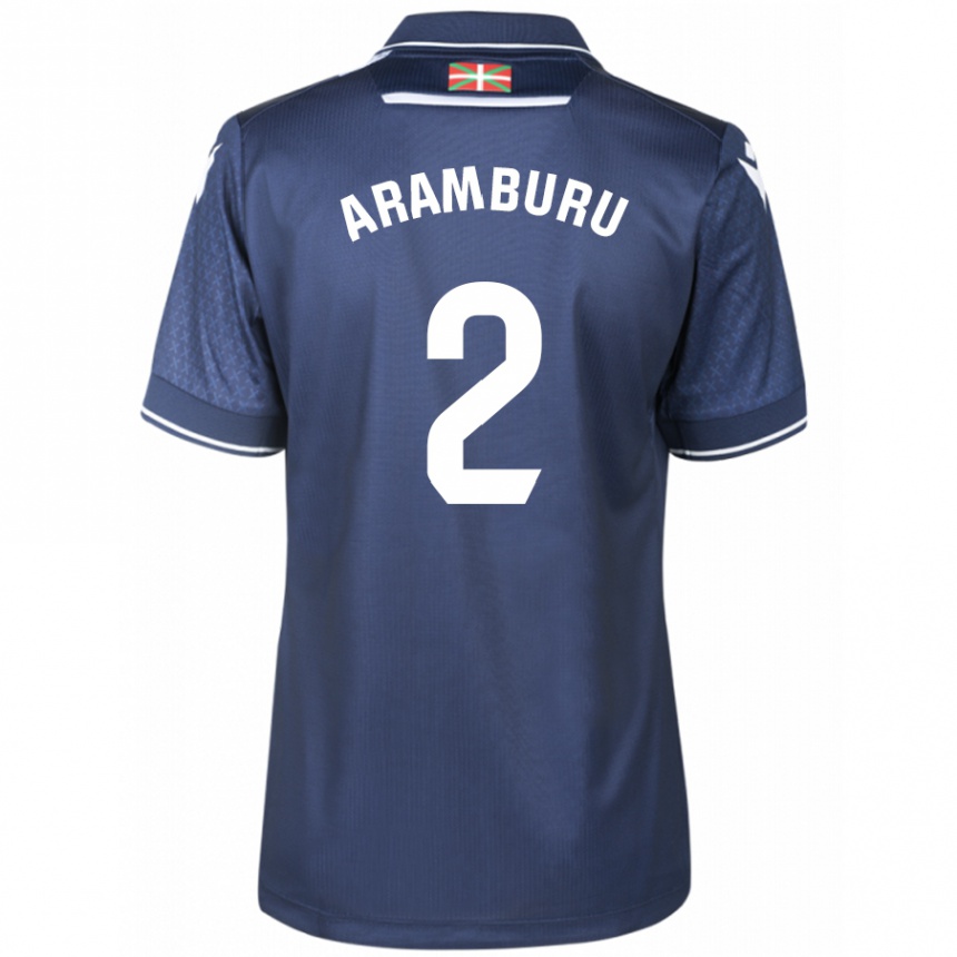 Kinder Fußball Jon Aramburu #2 Marine Auswärtstrikot Trikot 2023/24 T-Shirt Luxemburg