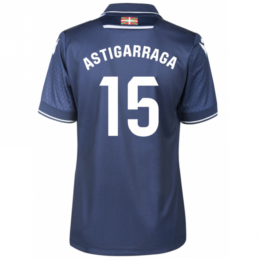Kinder Fußball Eneko Astigarraga #15 Marine Auswärtstrikot Trikot 2023/24 T-Shirt Luxemburg