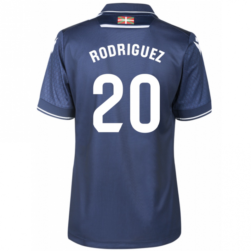 Kinder Fußball Mikel Rodriguez #20 Marine Auswärtstrikot Trikot 2023/24 T-Shirt Luxemburg