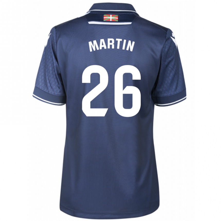 Kinder Fußball Jon Martín #26 Marine Auswärtstrikot Trikot 2023/24 T-Shirt Luxemburg