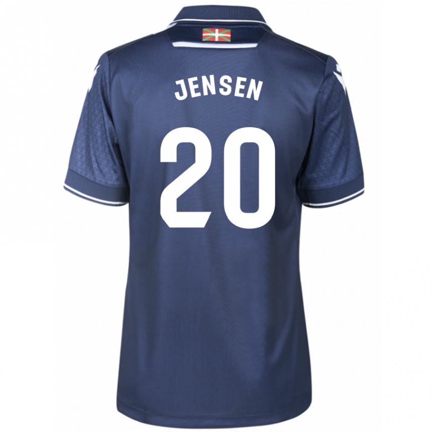 Kinder Fußball Synne Jensen #20 Marine Auswärtstrikot Trikot 2023/24 T-Shirt Luxemburg