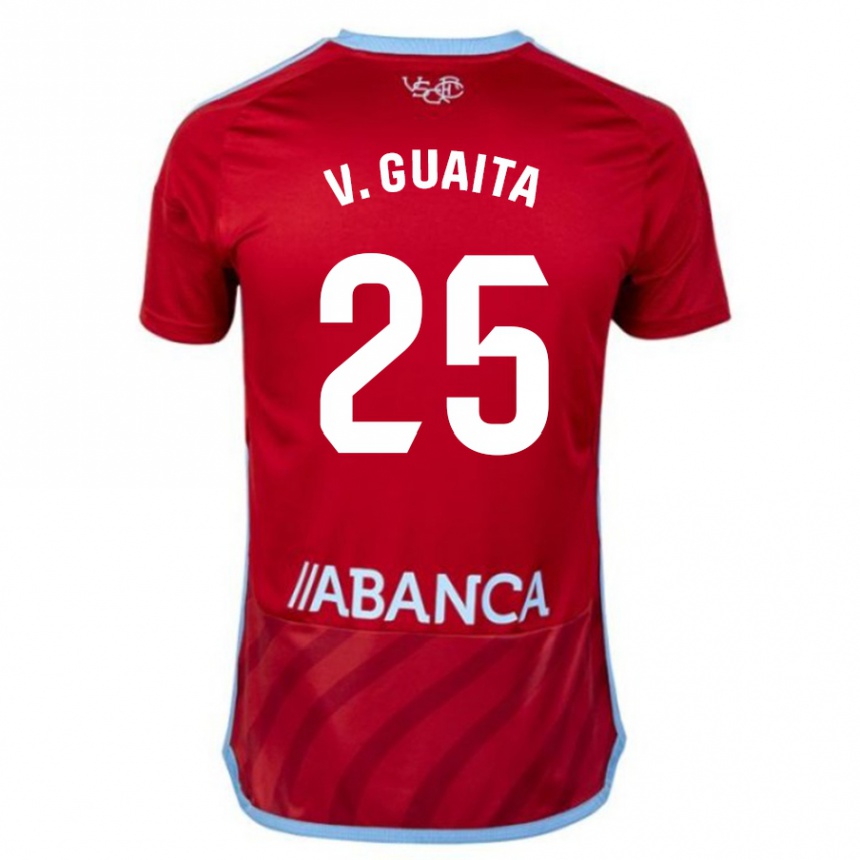 Kinder Fußball Vicente Guaita #25 Rot Auswärtstrikot Trikot 2023/24 T-Shirt Luxemburg